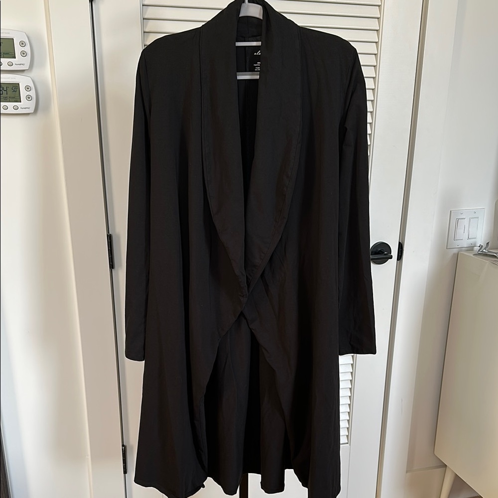 Elegantees Black Draped Duster